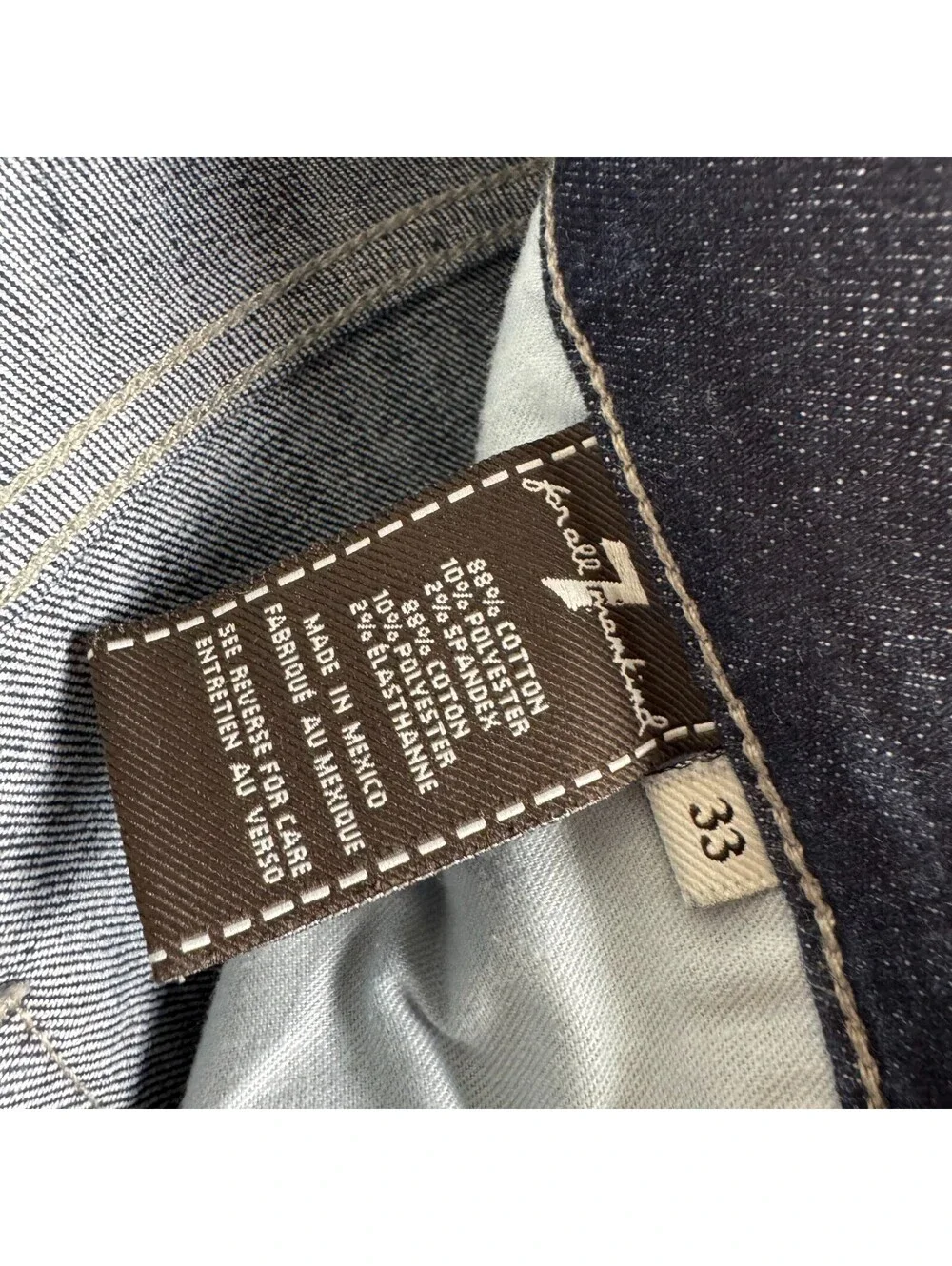 Y2K 7 For All Mankind Bootcut Mens 33x30 Dark Wash Stretch Denim Jeans 00s
